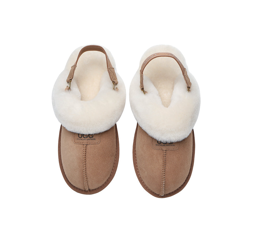 UGG Sheepskin Slingback Slippers with Removable Strap - Suzie