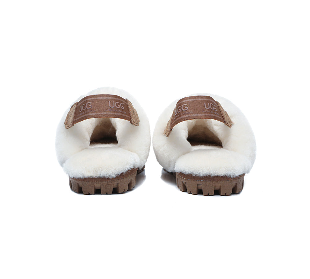 UGG Sheepskin Slingback Slippers with Removable Strap - Suzie