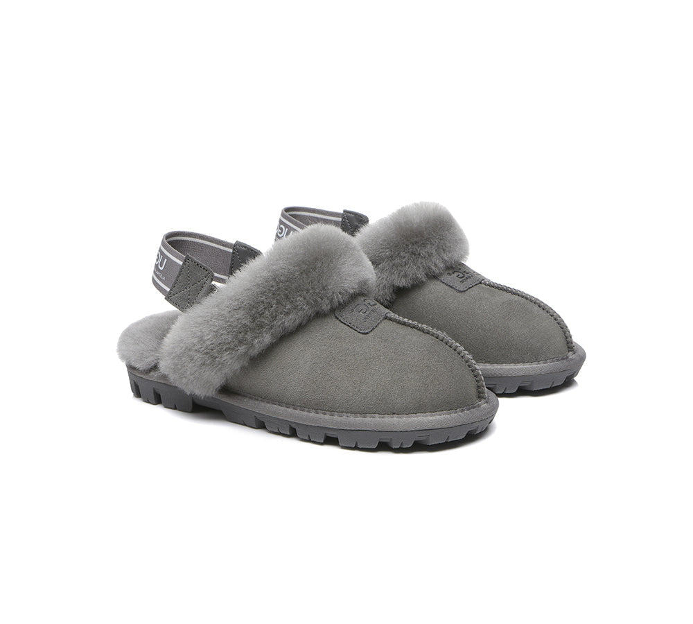 UGG Sheepskin Slingback Slippers with Removable Strap - Suzie