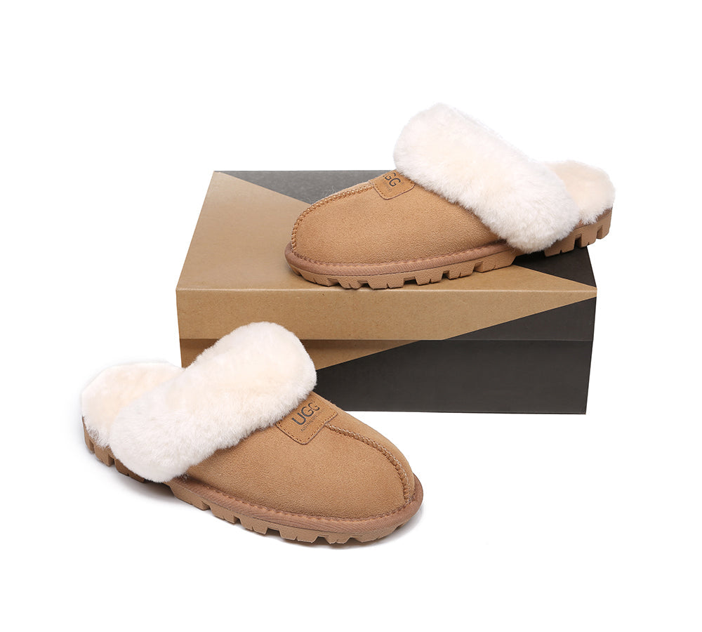 UGG Sheepskin Wool Slippers - Suzie Scuff