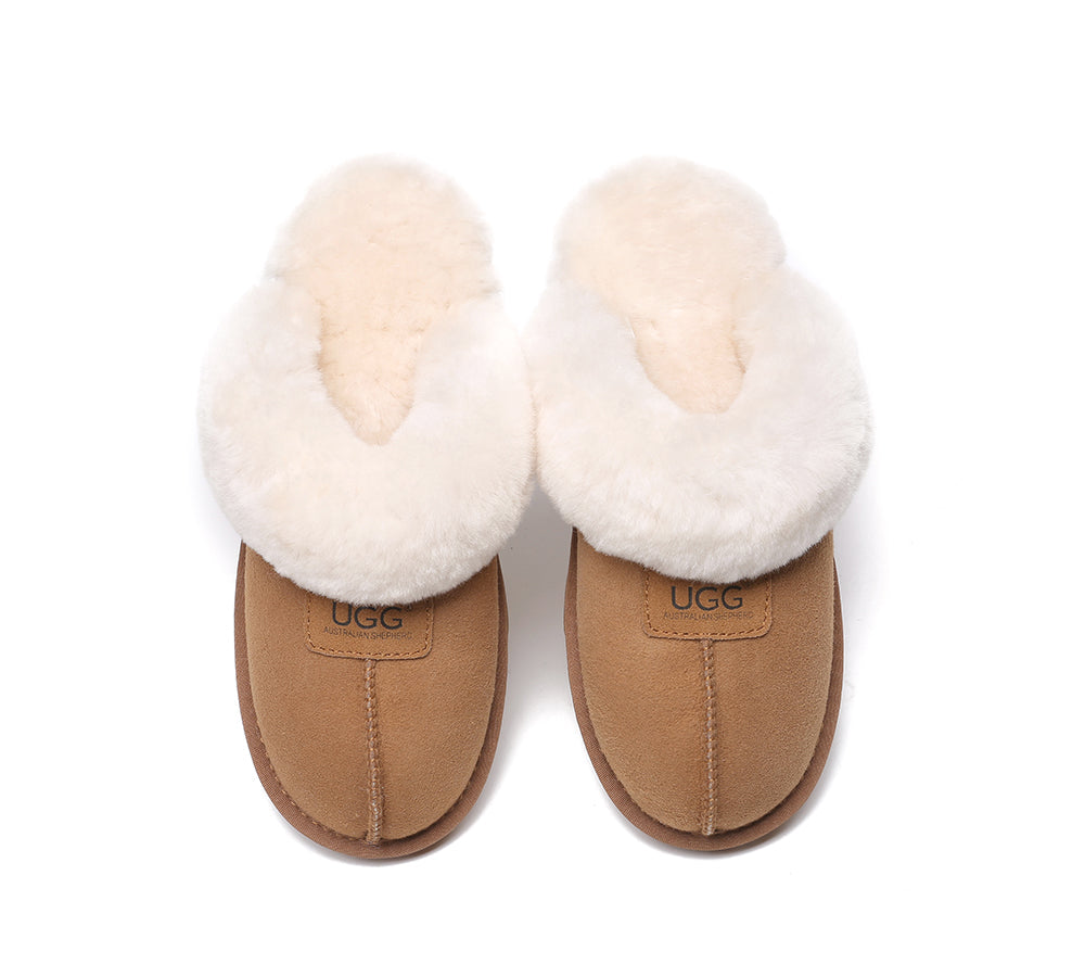 UGG Sheepskin Wool Slippers - Suzie Scuff