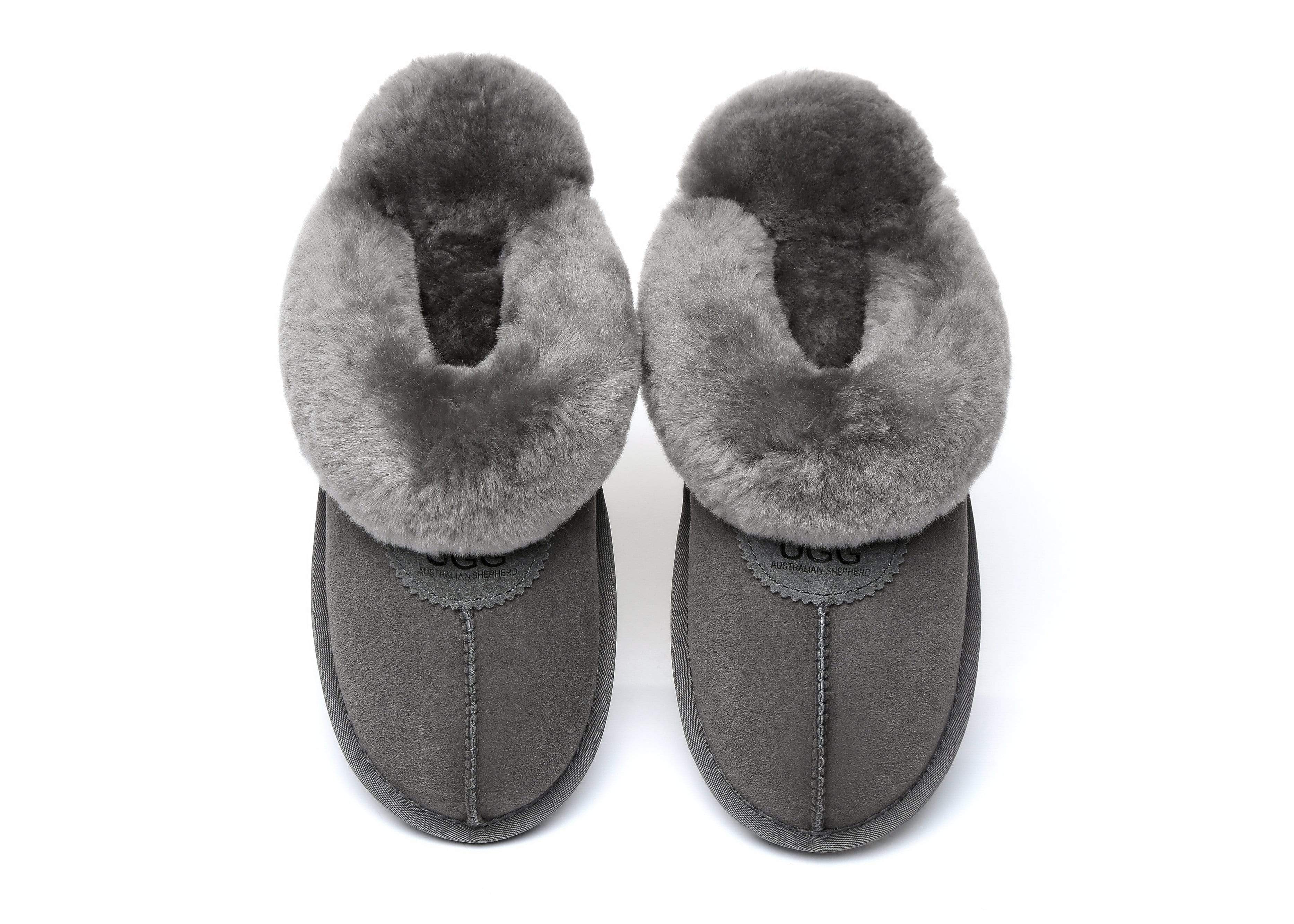 UGG Women's Australian Shepherd Slippers - Premium Australia Sheepskin Wool Waffle Scuff