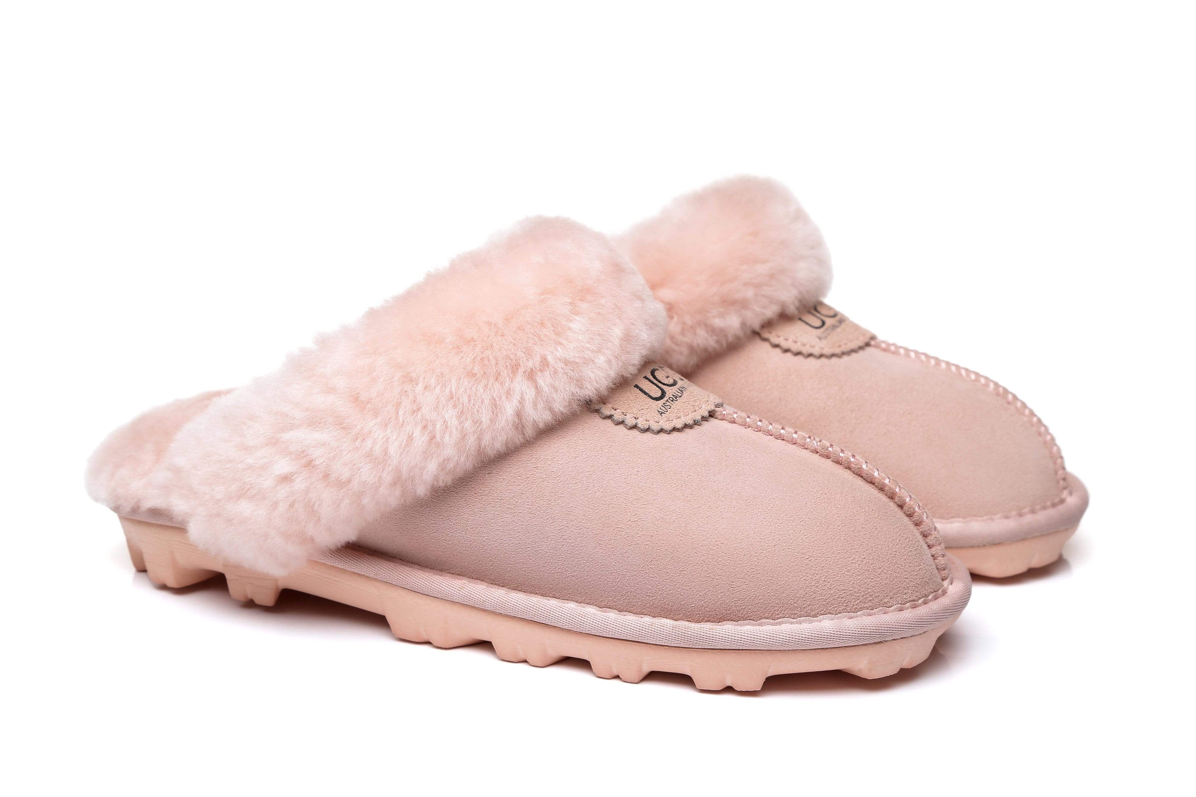 UGG Women's Australian Shepherd Slippers - Premium Australia Sheepskin Wool Waffle Scuff