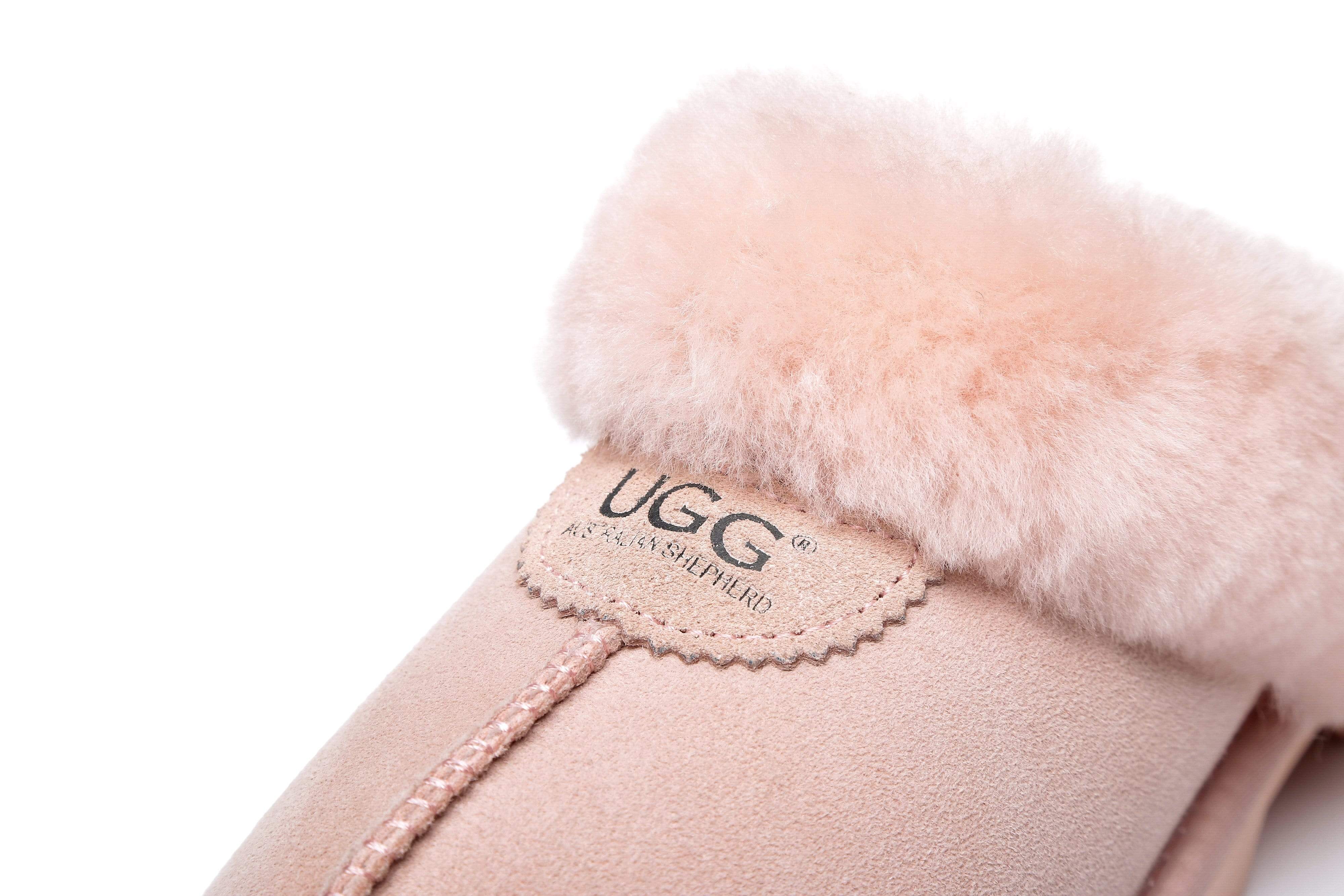 UGG Women's Australian Shepherd Slippers - Premium Australia Sheepskin Wool Waffle Scuff