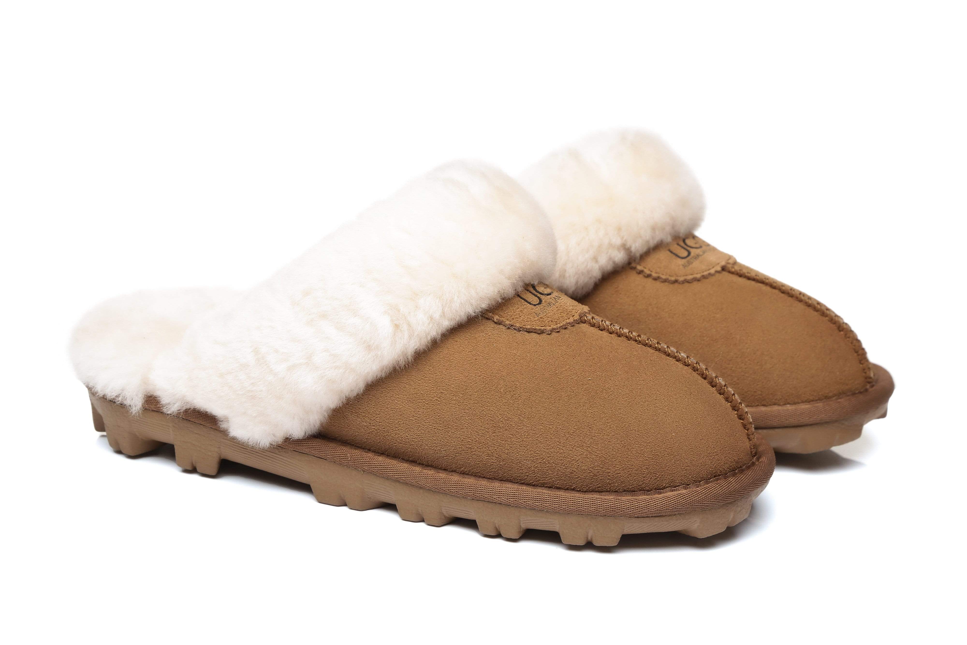 UGG Women's Australian Shepherd Slippers - Premium Australia Sheepskin Wool Waffle Scuff