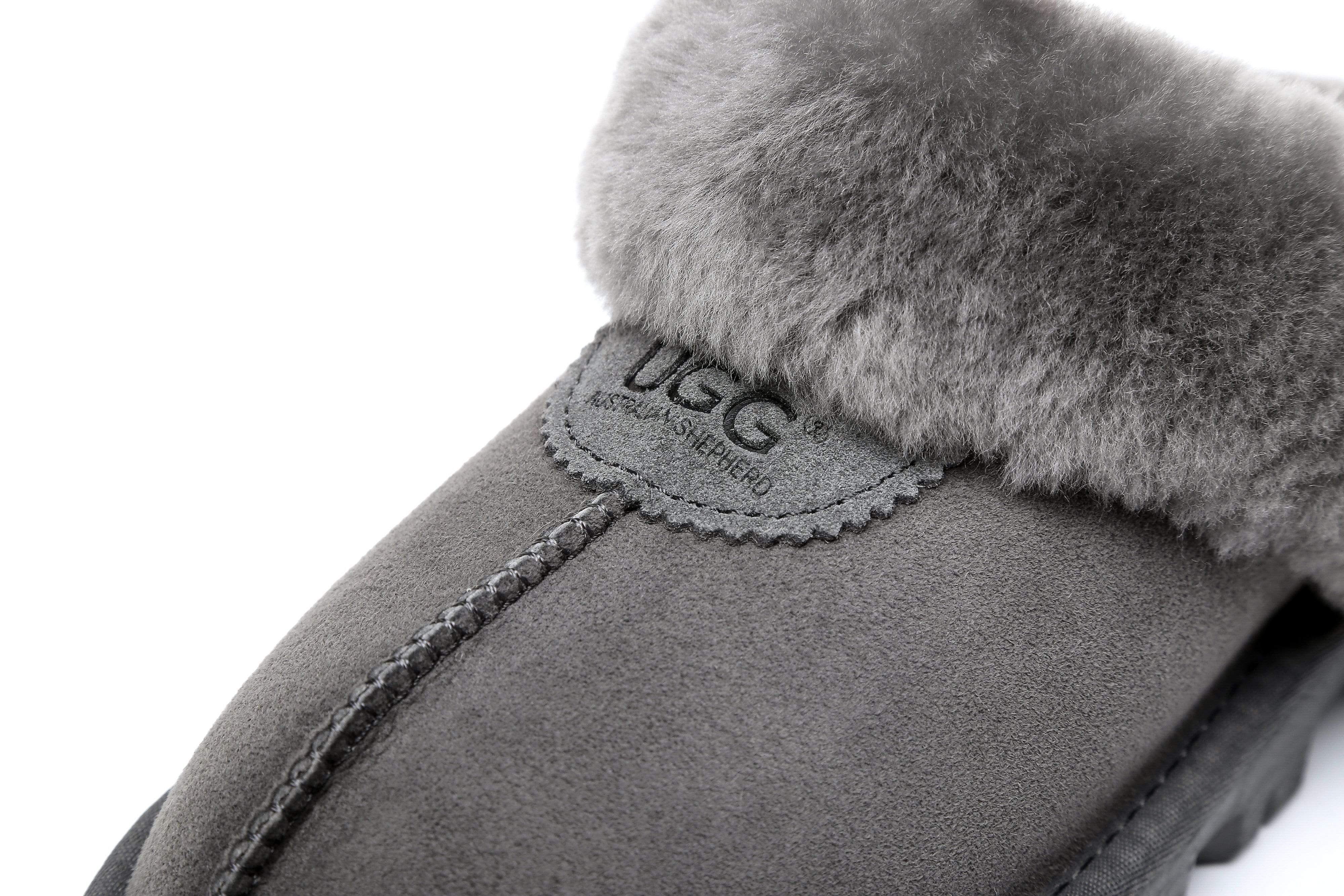 UGG Women's Australian Shepherd Slippers - Premium Australia Sheepskin Wool Waffle Scuff