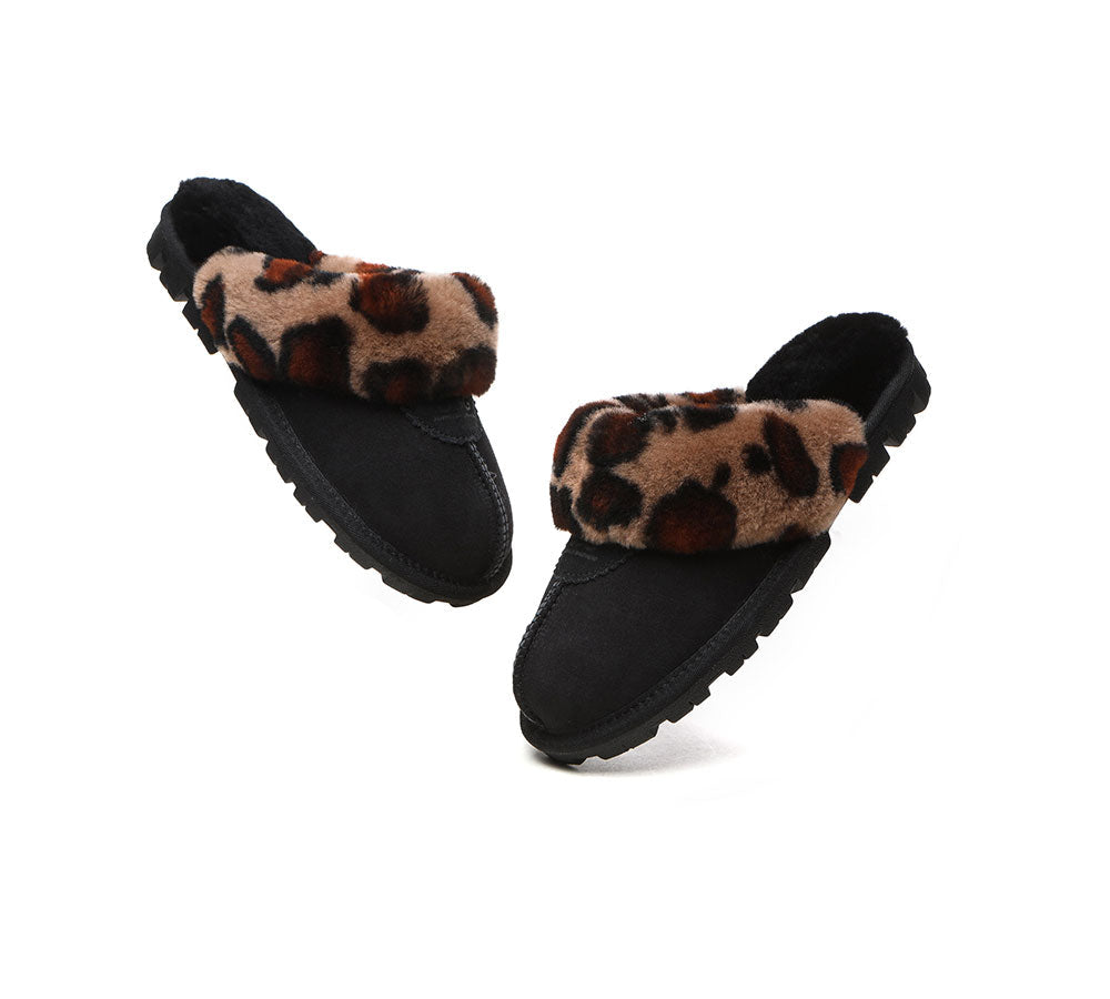 UGG Women's Leopard Print Slippers - Double Face Sheepskin, Australian Shepherd Ugg