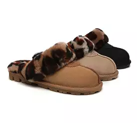 UGG Women's Leopard Print Slippers - Double Face Sheepskin, Australian Shepherd Ugg