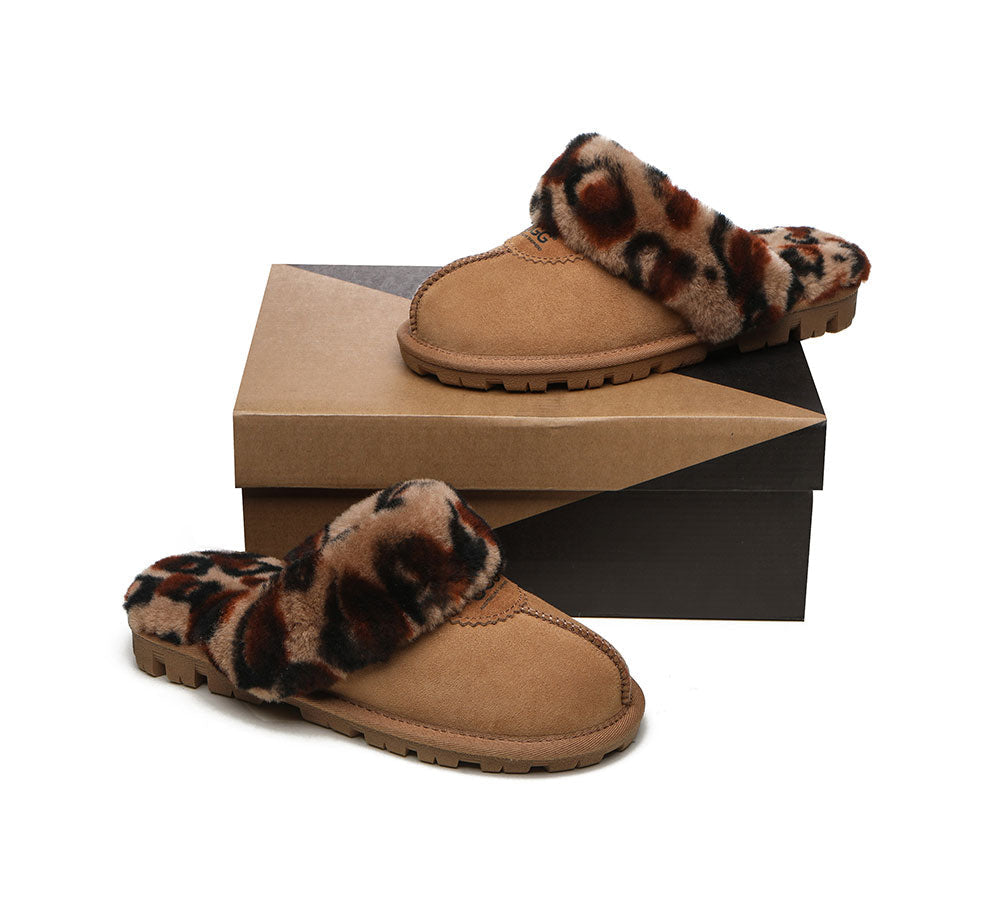 UGG Women's Leopard Print Slippers - Double Face Sheepskin, Australian Shepherd Ugg