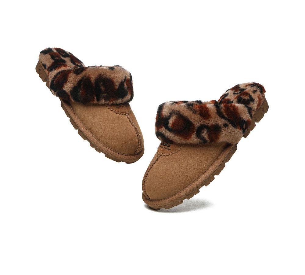 UGG Women's Leopard Print Slippers - Double Face Sheepskin, Australian Shepherd Ugg