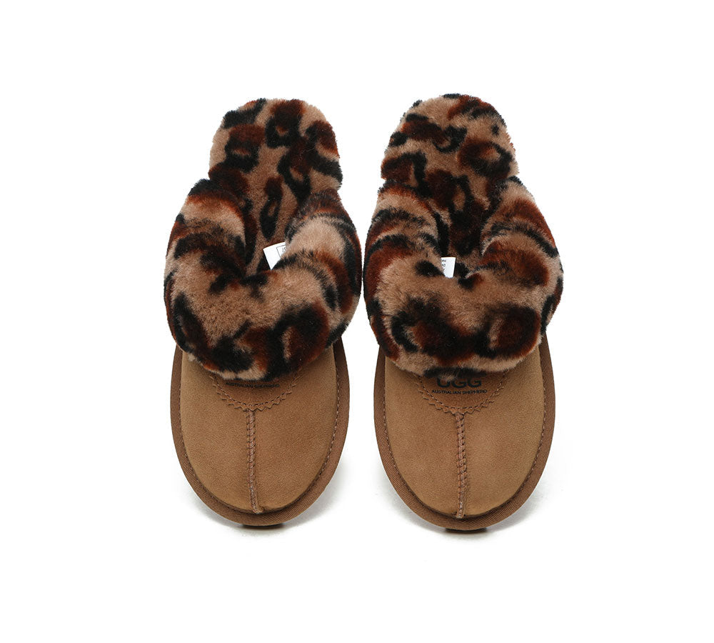 UGG Women's Leopard Print Slippers - Double Face Sheepskin, Australian Shepherd Ugg