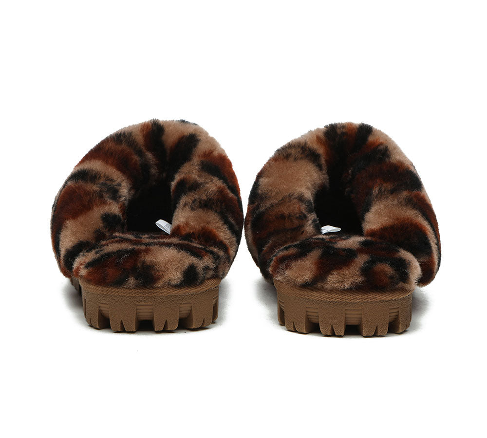 UGG Women's Leopard Print Slippers - Double Face Sheepskin, Australian Shepherd Ugg