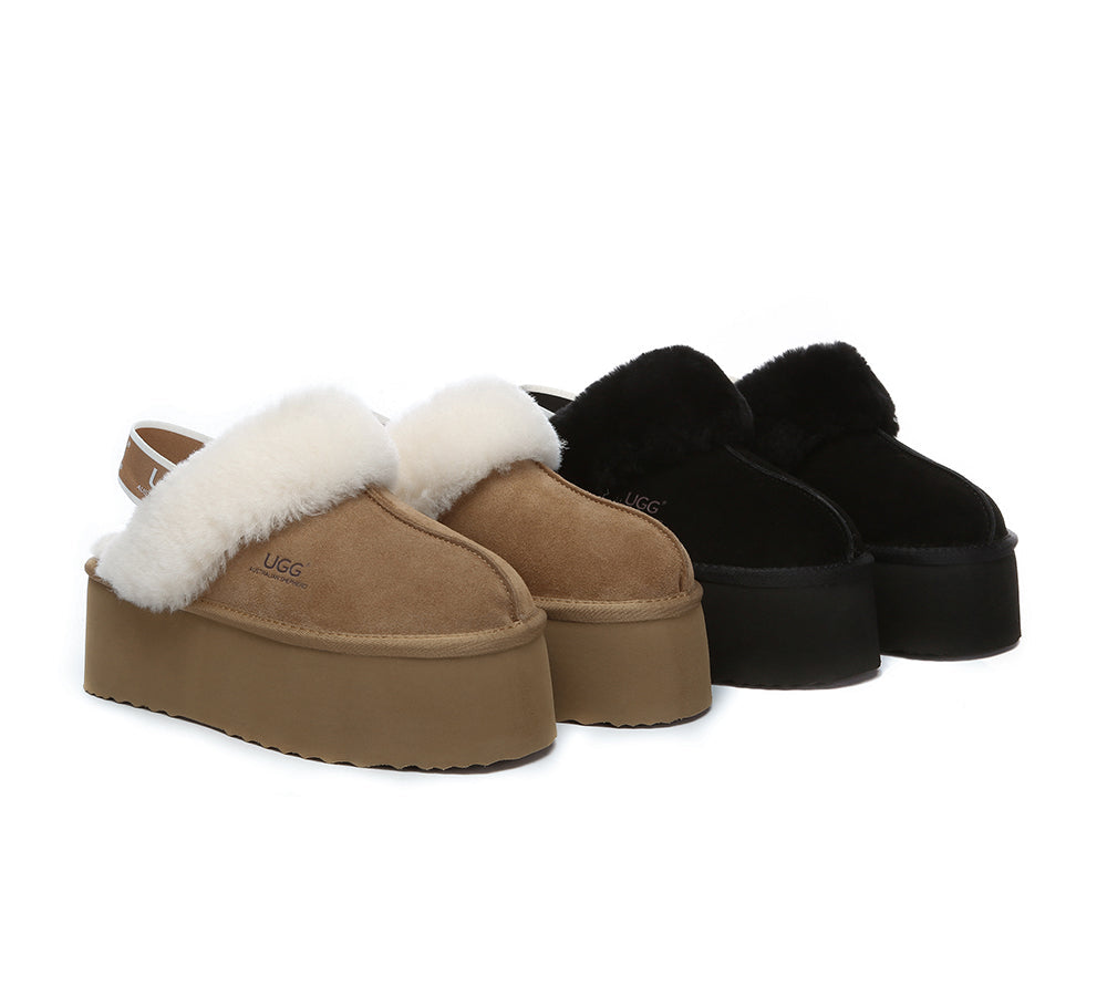 UGG Women's Platform Slingback Slippers - Australian Shepherd Muffin Plus