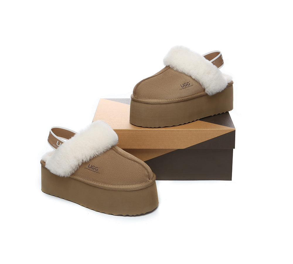 UGG Women's Platform Slingback Slippers - Australian Shepherd Muffin Plus