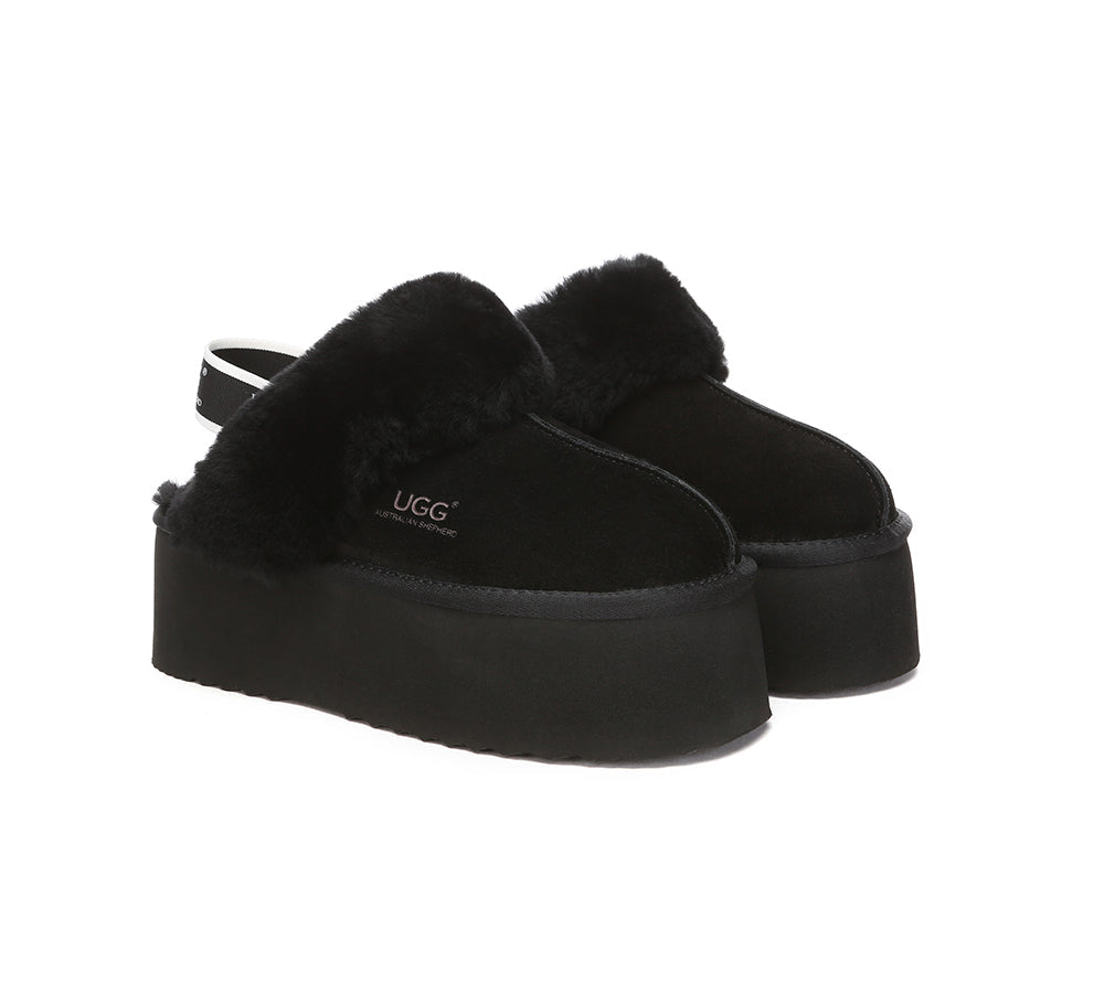 UGG Women's Platform Slingback Slippers - Australian Shepherd Muffin Plus