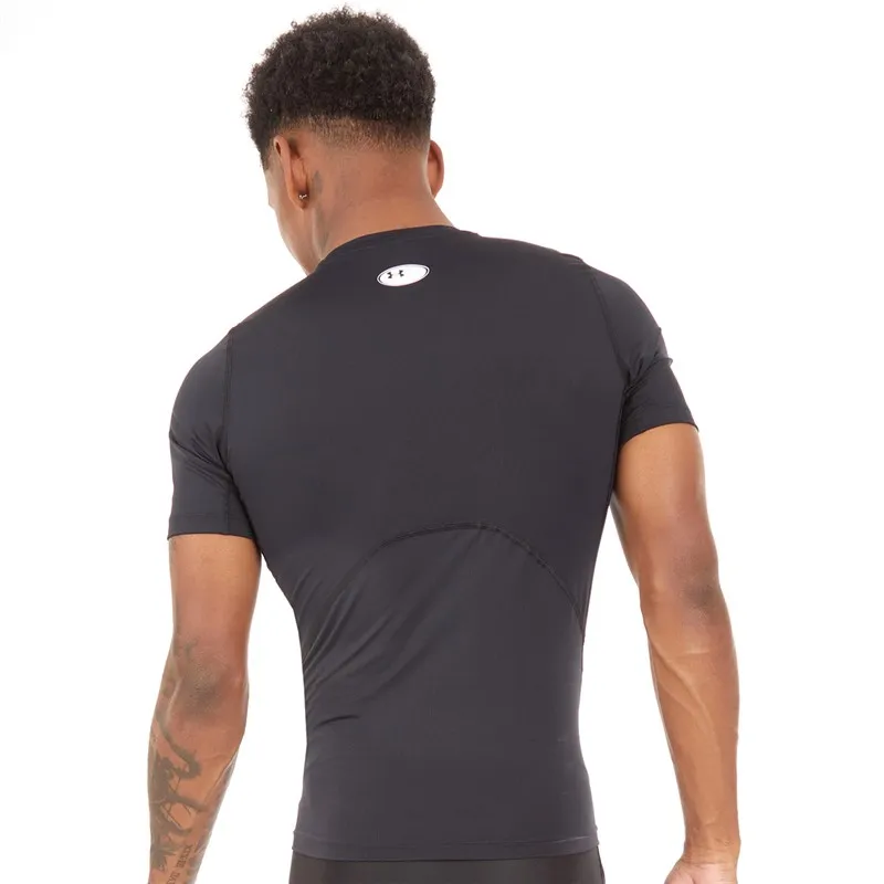 Under Armour Men's Heat Gear Compression Short Sleeve Top Black White