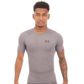 Under Armour Men's Heat Gear Compression Short Sleeve Top Carbon Heather Black