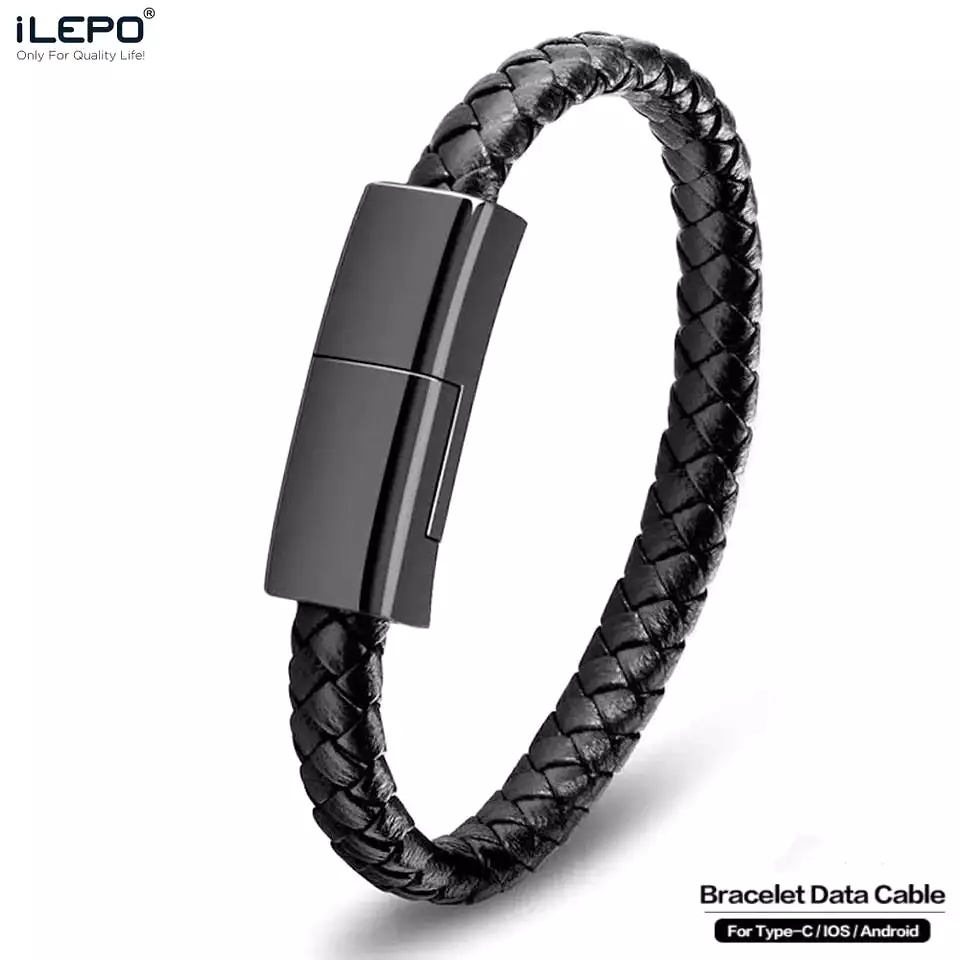 USB bracelet cable for iPhone - portable, fast charging USB