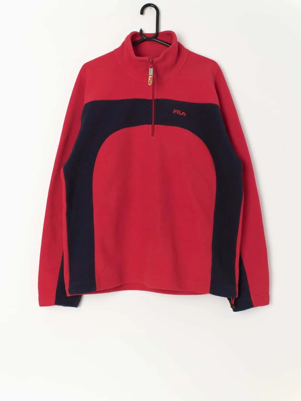 Vintage Fila Quarter Zip Fleece Blue Red Large