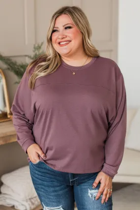 Warm Moments Dolman Sleeve Top - Dusty Purple