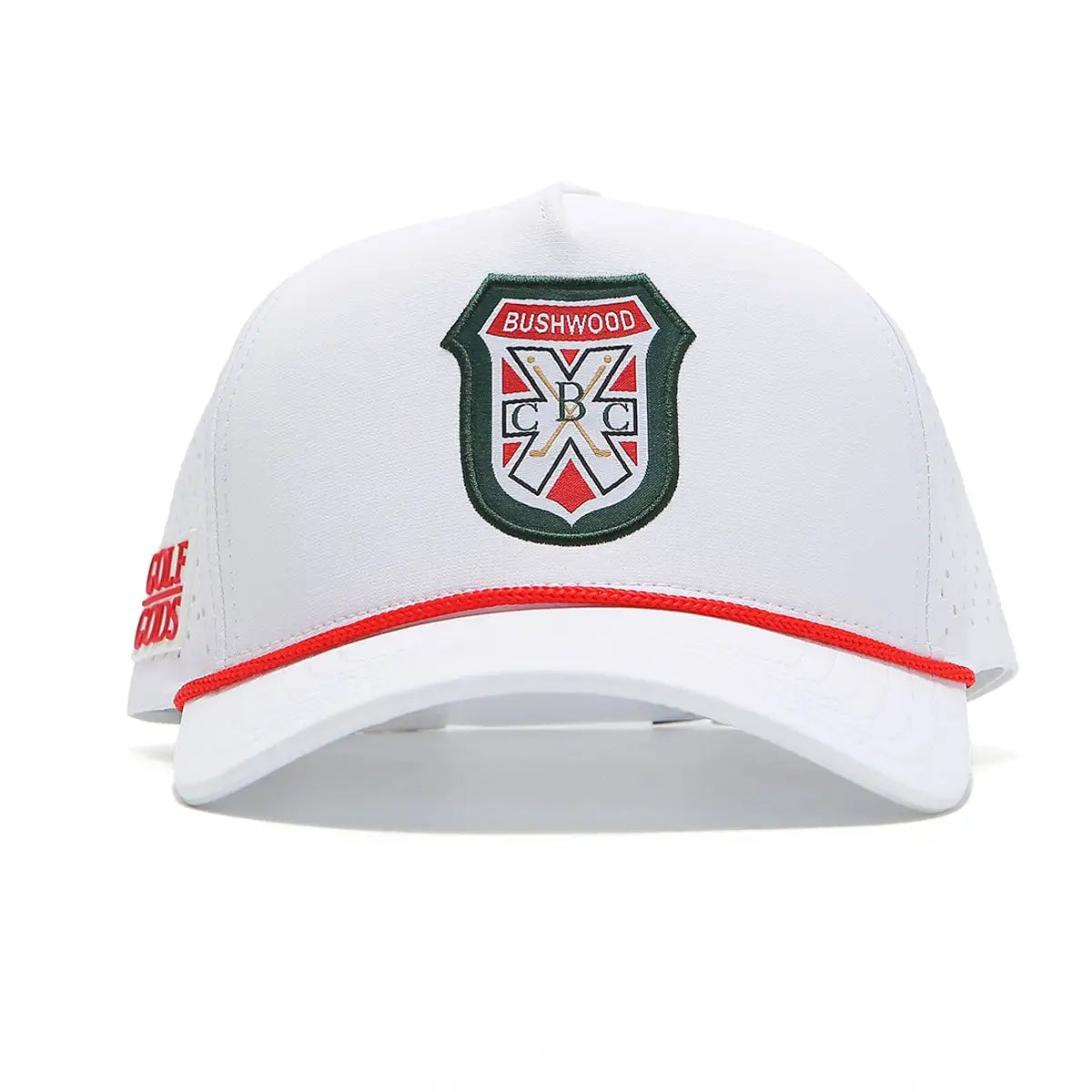 White Curved Brim Bushwood Members Golf Hat