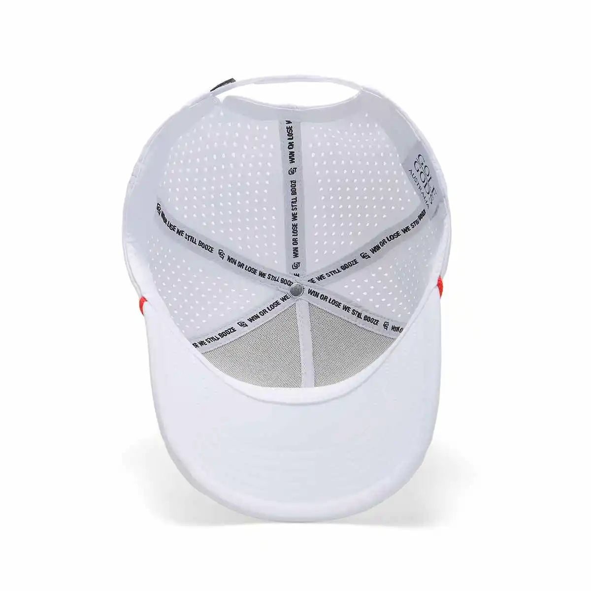 White Curved Brim Bushwood Members Golf Hat