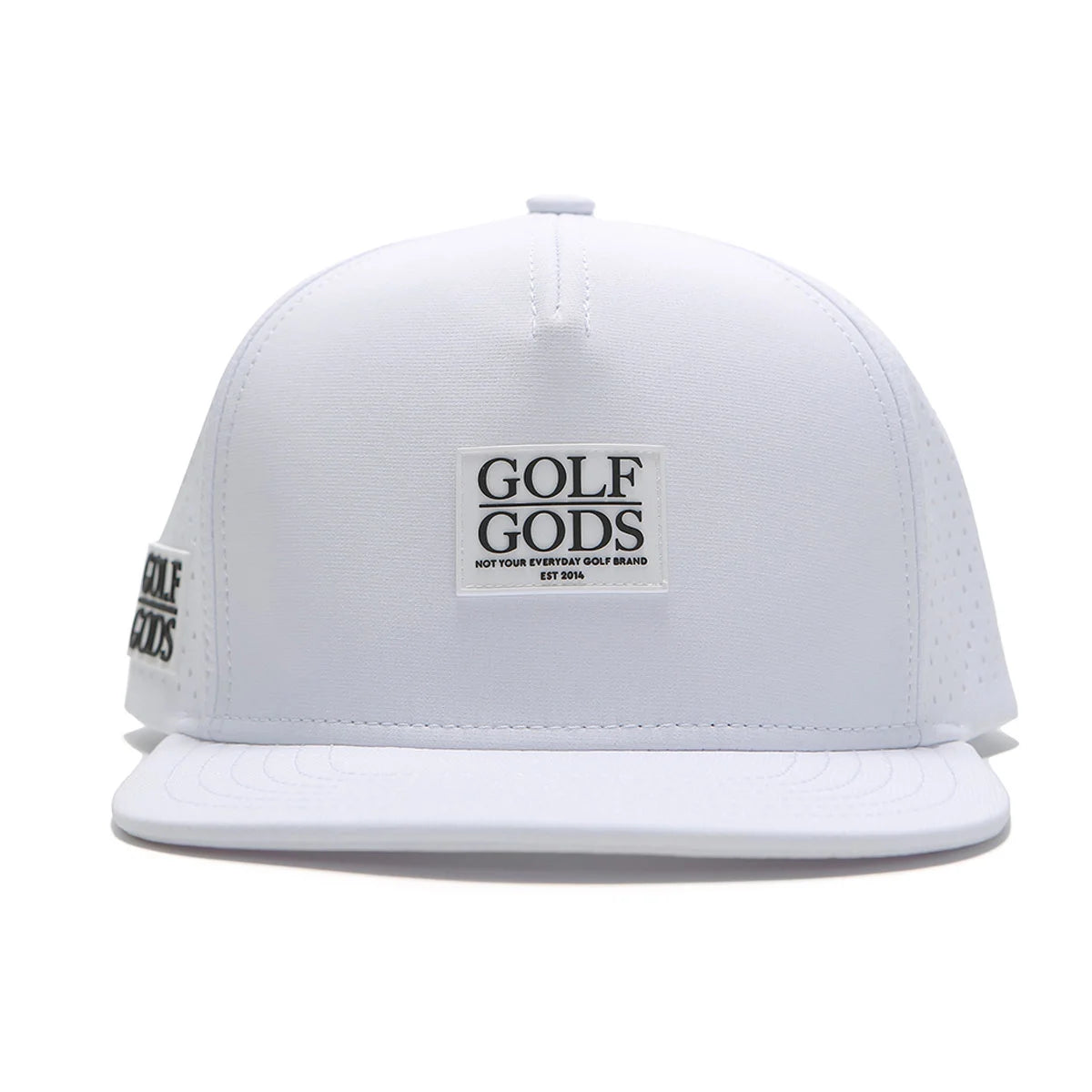 White Flat Brim TOUR PRO Clubhouse Patch Golf Hat