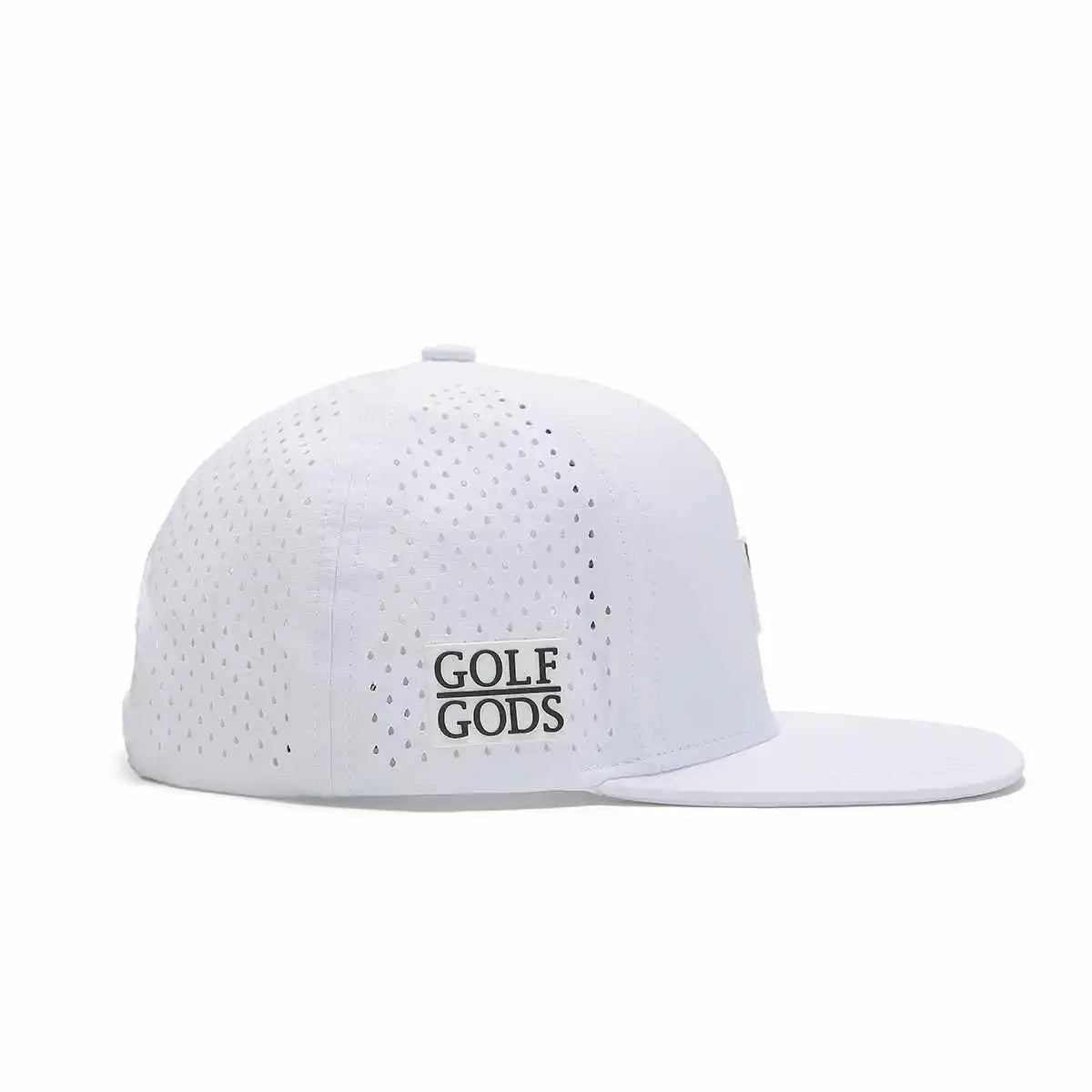 White Flat Brim TOUR PRO Clubhouse Patch Golf Hat