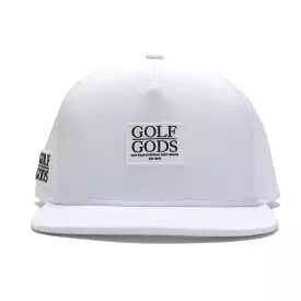 White Flat Brim TOUR PRO Clubhouse Patch Golf Hat