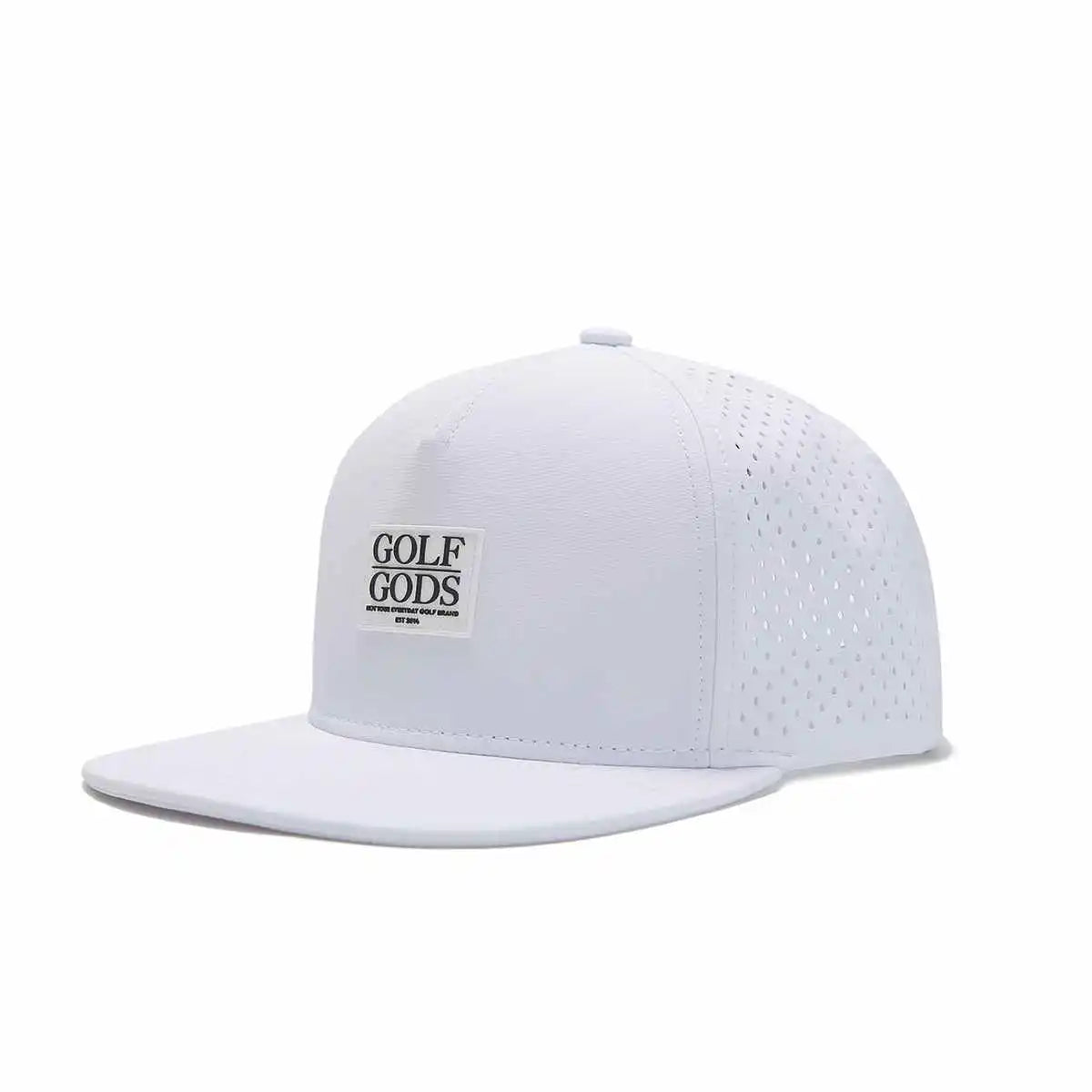 White Flat Brim TOUR PRO Clubhouse Patch Golf Hat