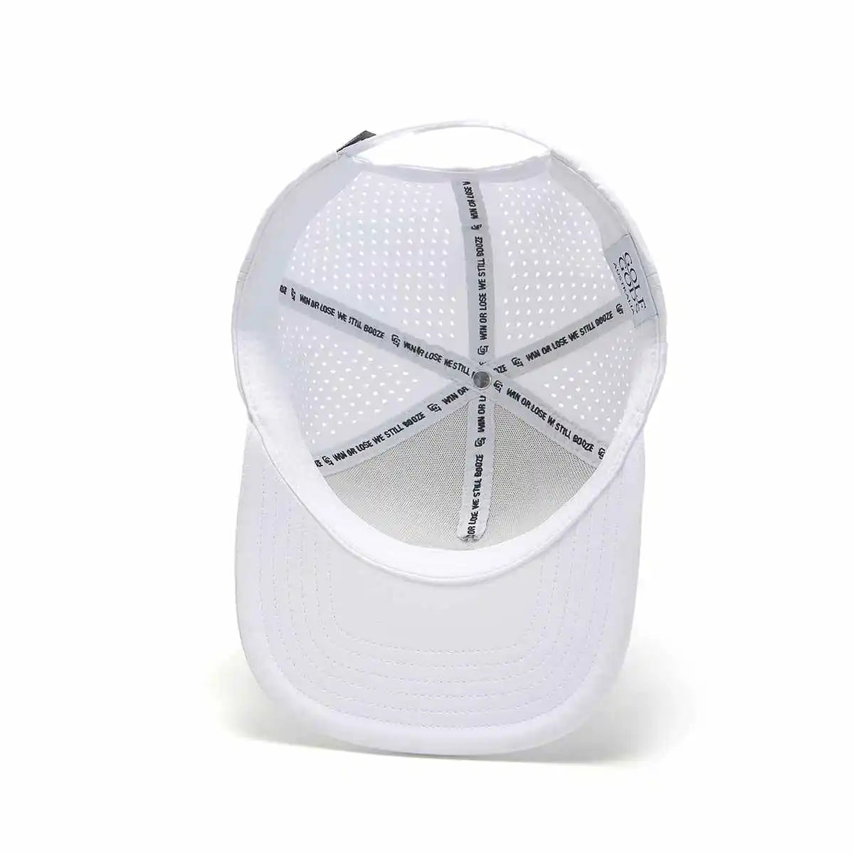 White Flat Brim TOUR PRO Clubhouse Patch Golf Hat