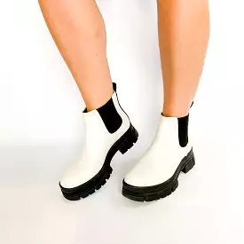 white leather UGG Ashton chelsea boot