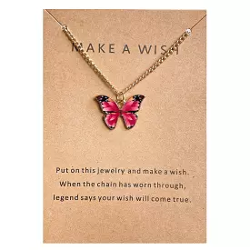 Women Butterfly Pendant Necklace Xmas Gift