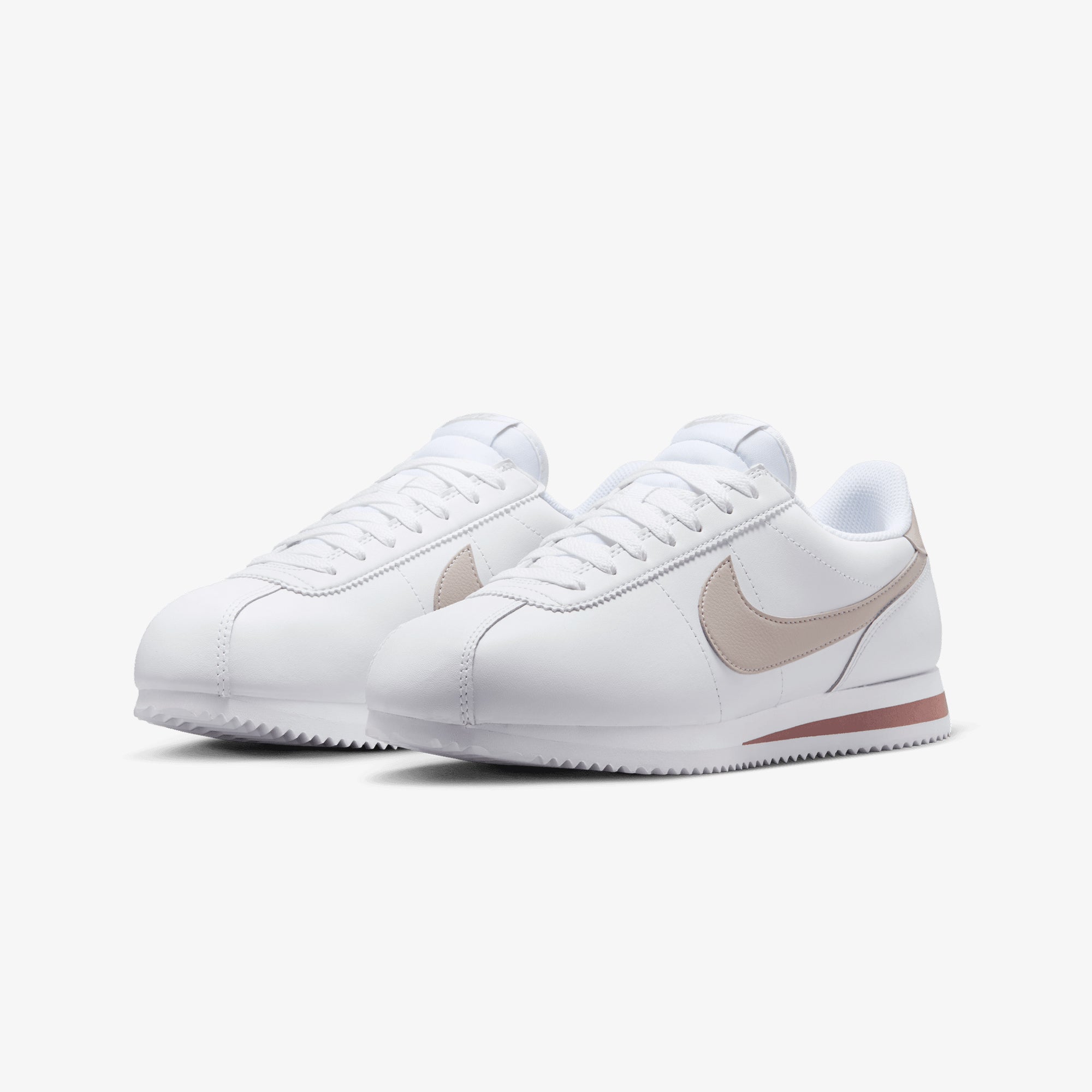 Women's Cortez Sneakers - White/Platinum Violet-Smokey Mauve-Black