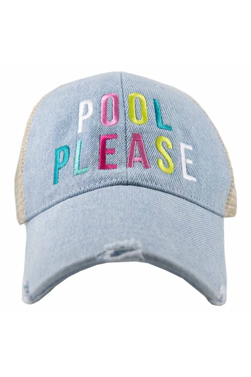 Women's Denim Trucker Hats with Pool Theme by Pool Please