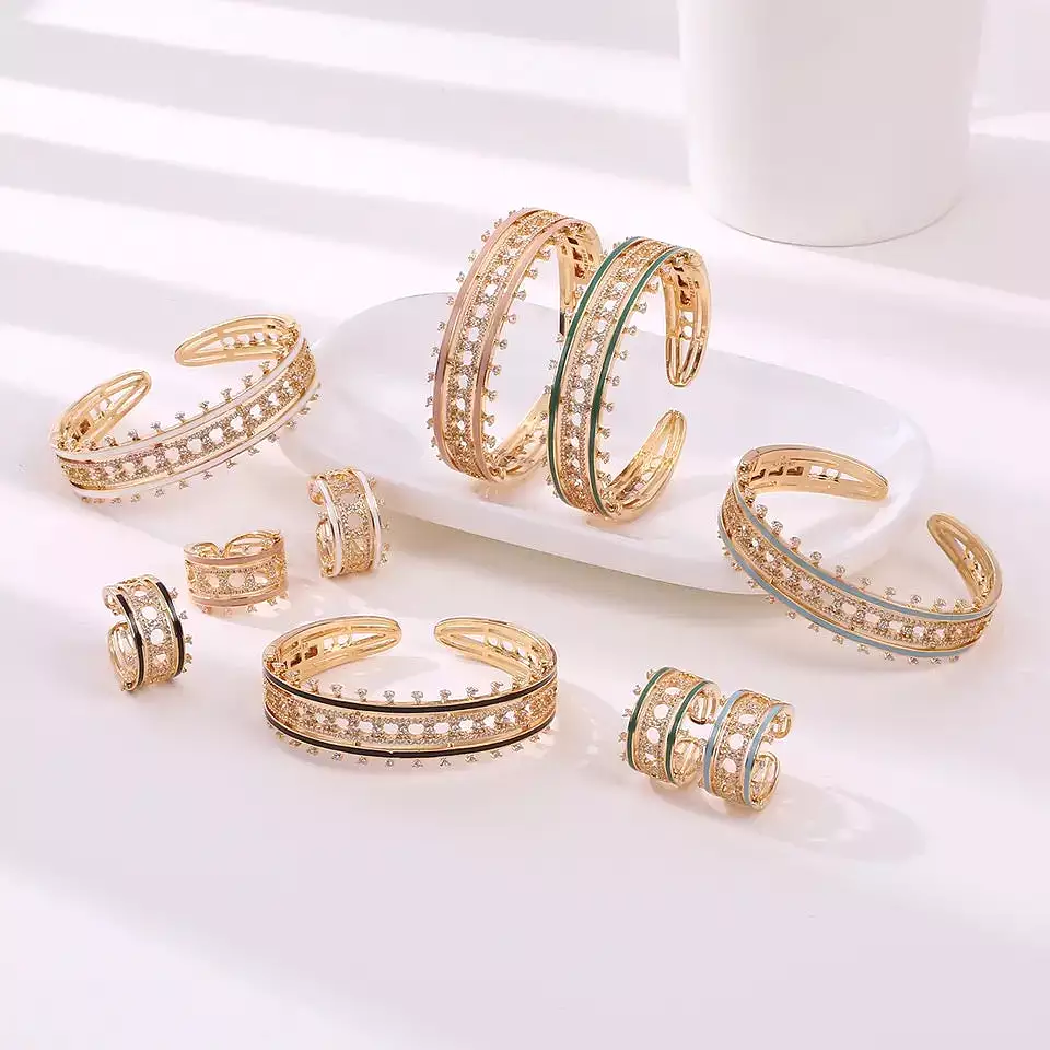 Women's Fashion Cuff Bangle Ring Set