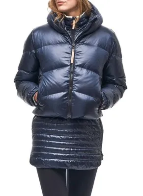 Indyeva Women's Quilted Puffer Jacket - Cropped Down Hooded