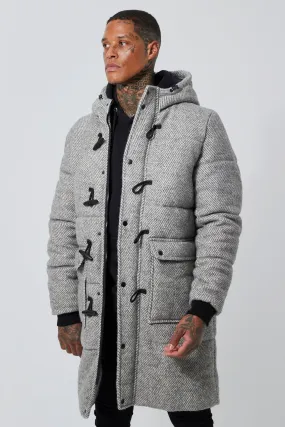 Wool Herringbone Duffle Puffer UK