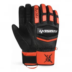 World Cup Warrior GS Junior Race Gloves - Black/Fluorescent Red